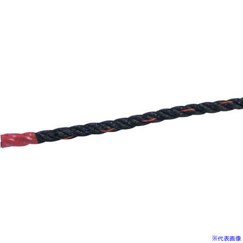 ■グリーンクロス ポリエチレンロープ 黒 少し軟打 8mm×400m 6300059431(6789722)[送料別途お見積り][法人限定][外直送]
