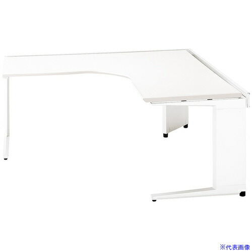 ■NAIKI コーナーデスク(90°用) トリアス TR型/天板:ホワイト 本体:クリアーホワイト/W1600×D1600×H720 TRH167CTWH(6807108)[送料別途お見積り][法人限定][外直送]