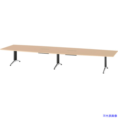 ■NAIKI ミーティングテーブル(縦配線 KDF型/天板:サンドウォールナット 脚:ブラック/W4800&times;D1500&times;H714 KDF4815BHVSDW(6812400)[送料別途お見積り][法人限定][外直送]｜ファーストFACTORY