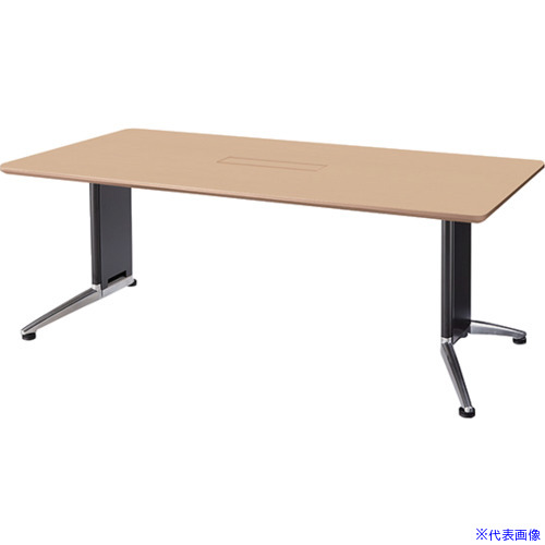 ■NAIKI ミーティングテーブル(縦配線 KDG型/天板:サンドウォールナット 脚:ブラック/W1500×D750×H715 KDG1575AHVSDW(6812401)[送料別途お見積り][法人限定][外直送] 161,700円