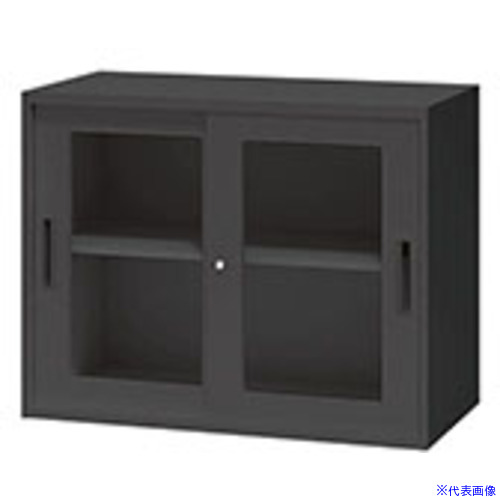 ■NAIKI ガラス引違い書庫(枠付) CW型収納庫(ブラックタイプ) CW0907HGBB(6815077)[送料別途お見積り][法人限定][外直送]
