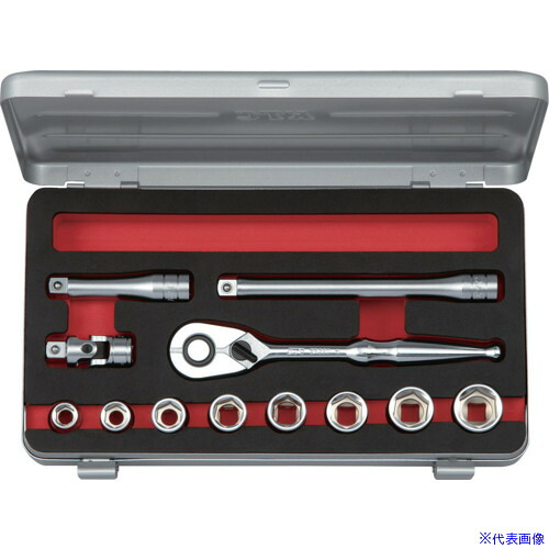 ■KTC 9.5sq.ソケットセット(六角)インチサイズ[12点] TB312BA(6833775)