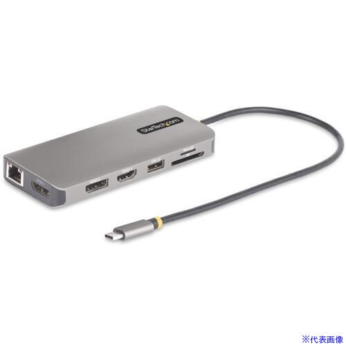 ■StarTech ドッキングステーション/USB－C/3画面/4K HDMI & DP/100W PD/USBハブ/LAN/SD&mSD 154BUSBCMULTIPORT(6880119)[法人限定][外直送元]