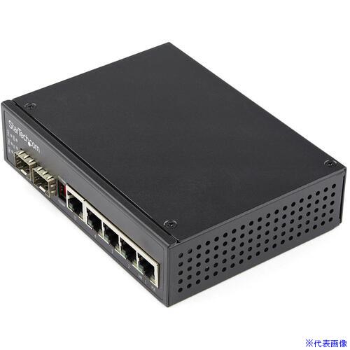 ■StarTech イーサネットスイッチ/産業用/30W PoE+給電/4ポートRJ45 + 2ポートSFPスロット/ギガビット対応 IES1G52UPDIN(6909398)[法人限定][外直送元]｜ファーストFACTORY