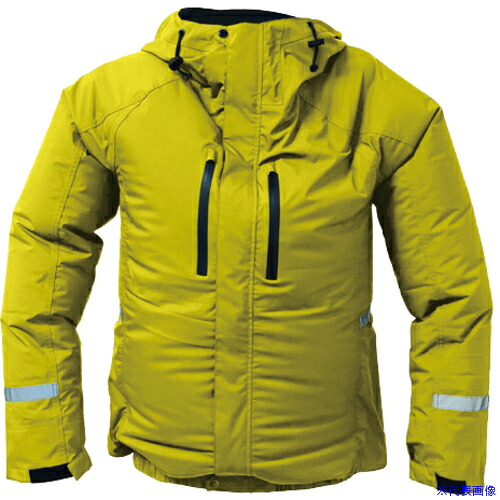 ■アイトス 空調服 レインジャケットAZ9029 イエロー M AZ9029019M(6918630)[送料別途お見積り][法人限定][掲外取寄]