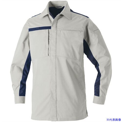 ■桑和 長袖シャツ シルバーグレー 5L 952802225L(6918826)[送料別途お見積り][法人限定][掲外取寄]