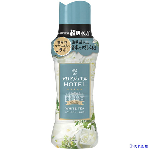 ■P＆G 柔軟剤 レノア アロマジュエル HOTEL 香り付けビーズ ホワイトティーの香り 本体 420ml 434676(6922612)×6[送料別途お見積り][法人限定][掲外取寄]
