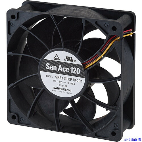 ■SanAce 標準ファン(120×38mm DC12V-リード線仕様 パルスセンサ付き) 9RA1212G1001(6941813)[送料別途お見積り][法人限定][掲外取寄]