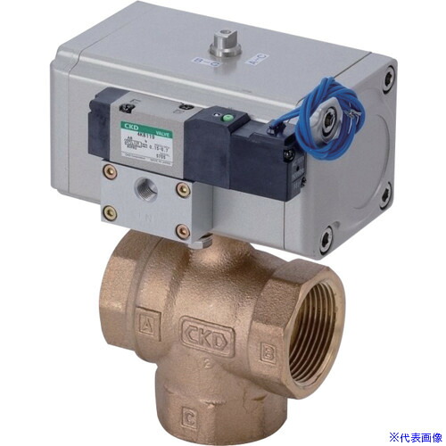 ■CKD ボールバルブ エアオペレイト式ボールバルブ3ポート弁(コンパクトロータリバルブ) CHG20(6958386)[送料別途お見積り][法人限定][掲外取寄]｜ファーストFACTORY 14,839円