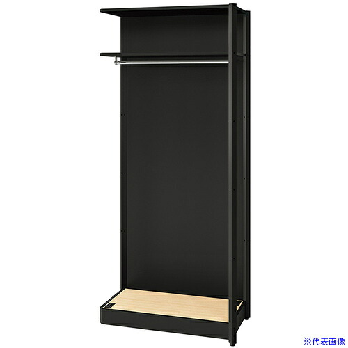 ■NAIKI シェルフラック(ワードローブ メレム MU型/天板：シルクウッド 本体：サテンブラック/W925×H2103 MU0921RWSBS(6962750)[送料別途お見積り][法人限定][掲外取寄]