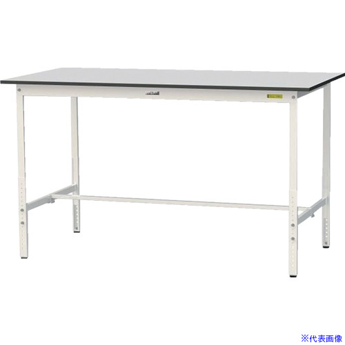 ■ヤマテック ワークテーブル150シリーズ 高さ調整タイプ RoHS2指令対応塩ビシート天板 W1800&times;D900&times;H900～H1200mm ライトグレー/シルキーホワイト SURAH1890GYW(6964864)[法人限定][直送元]｜ファーストFACTORY