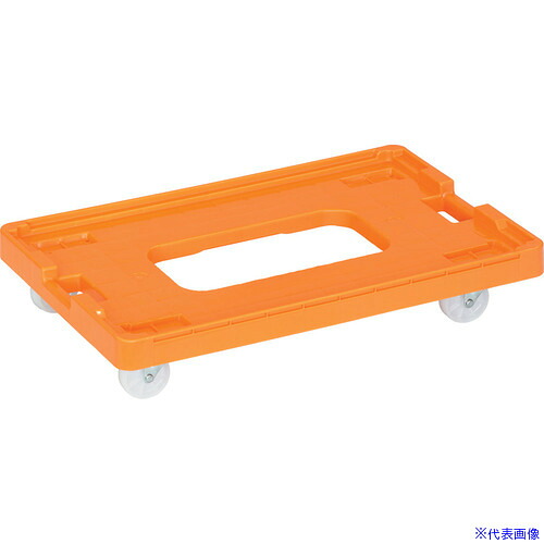 ■サンコー コンテナ台車 802494 サンキャリー 6642 オレンジ 80249401OR309(6970113)[送料別途お見積り][法人限定][外直送]｜ファーストFACTORY