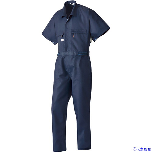 ■AUTO－BI SS(春夏)モデル 空調つなぎ服(R)(半袖)9821 001ネイビーブルー Sサイズ 9821001S(6974789)[送料別途お見積り][法人限定][掲外取寄]