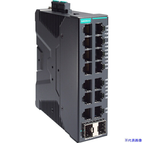 ■MOXA 産業用フルギガビットスマートイーサネットスイッチ16ポート(RJ&minus;45&times;14、SFP光&times;2) SDSG30162GSFP(6983487)[送料別途お見積り][法人限定][掲外取寄]｜ファーストFACTORY