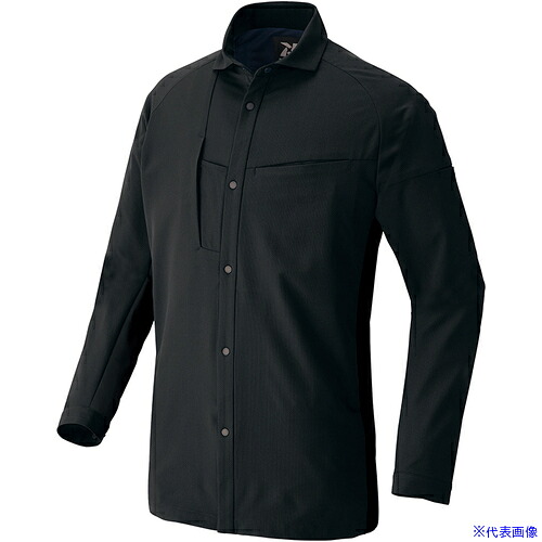 ■アイトス 長袖シャツ(男女兼用) TULTEX WORK AZ4235 ブラックXブラック S AZ4235010S(6984994)[送料別途お見積り][法人限定][掲外取寄]