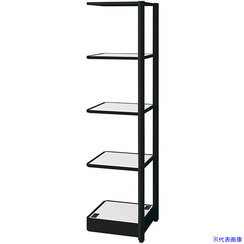 ■NAIKI シェルフラック(コーナー連結 メレム MU型/天板：サテンホワイト 本体：サテンブラック/W475&times;H1813 MU0418RSBSW(6986495)[送料別途お見積り][法人限定][掲外取寄]｜ファーストFACTORY