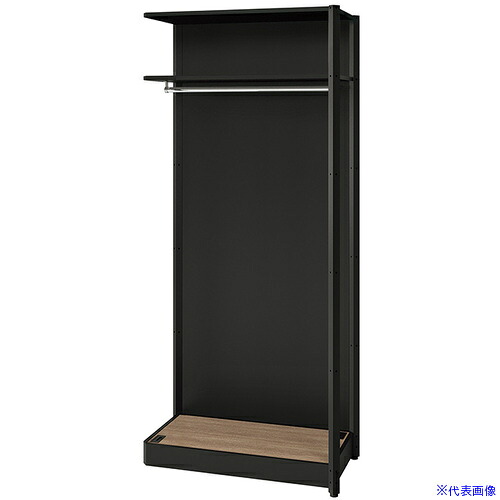 ■NAIKI シェルフラック(ワードローブ メレム MU型/天板：ショコラアッシュ 本体：サテンブラック/W925×H2103 MU0921RWSBCA(6986532)[送料別途お見積り][法人限定][掲外取寄]