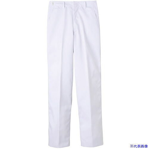 ■サンペックス 調理ズボン メンズ 厨房用 給食 制服 ユニフォーム ホワイト 73 FH43073(6992441)[送料別途お見積り][法人限定][掲外取寄]