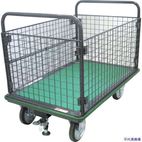 ■TRUSCO ハイグレード運搬車 金網付 1200X750 ストッパー付き 507SEBNA(6994437)[法人限定][直送元]