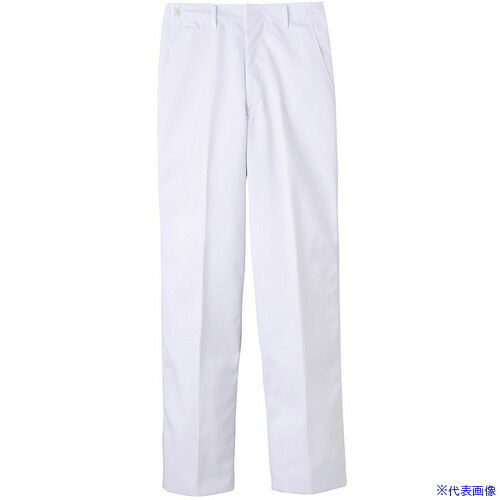 ■サンペックス 調理ズボン メンズ 厨房用 給食 制服 ユニフォーム ホワイト 100 FH430100(6995663)[送料別途お見積り][法人限定][掲外取寄]
