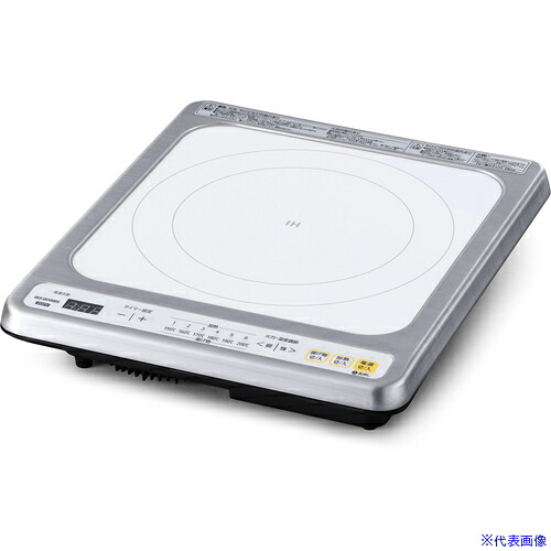 ■IRIS 106996 1口ビルトインIH 200V ホワイト IHCB123W(7000687)[法人限定][外直送元]