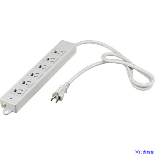 ■BUFFALO 3ピン電源タップ 2重構造 雷サージ&ランプ 6口/5m BTKPLMJT3650LG(7009561)[送料別途お見積り][法人限定][掲外取寄]