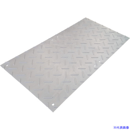 ■ウッドプラスチック 工事用敷板 軽量Wボード 両面凸 カラー:灰 910mm×1820mm BP091818GY(7017015)[法人限定][外直送元]