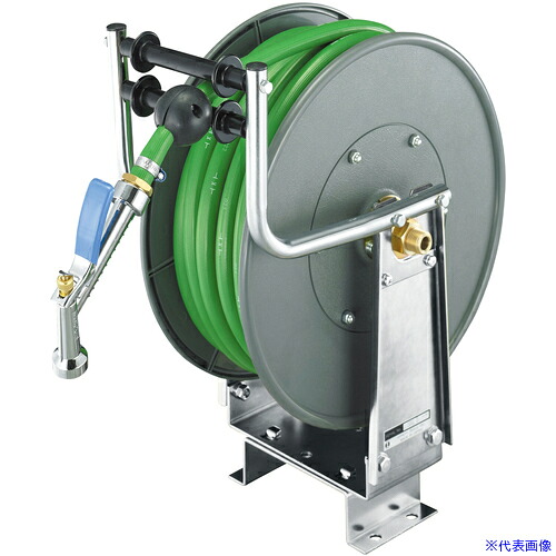 ■TRIENS 水用ホースリール 屋外用 内径12.7mm×15m ガン付き SWR415PS(7087304)[法人限定][外直送元]