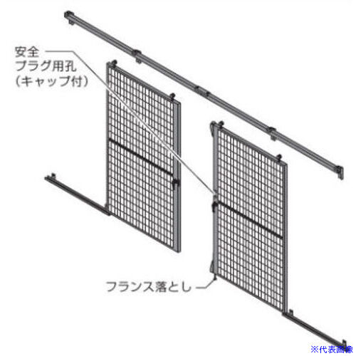 ■OKAMURA 屋内用防護柵 プロフェンス 両引戸セットメッシュ 左親・上枠有用 2000W用1800H用 RZ4H5GZG25(7132651)[送料別途お見積り][法人限定][外直送]｜ファーストFACTORY 75,020円