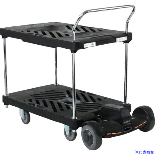 ■ダンディ プラスチック台車 ダンディXシリーズ タイプXA 2段テーブル片ハンドル式 W935&times;D605 4輪自在 + Ride + 専用アタッチメント(XA&minus;RA) XABT24RIDE(7151736)[送料別途お見積り][法人限定][外直送]｜ファーストFACTORY 237,600円