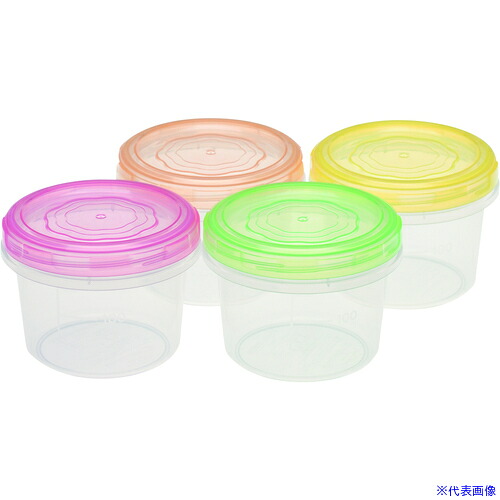 ■SANKO pla 食品保存容器 218001 エブリーパック 丸型 NO1浅型4P カラフル φ86×φ86×65 218001(7240149)×90[送料別途お見積り][法人限定][掲外取寄] 25,295円
