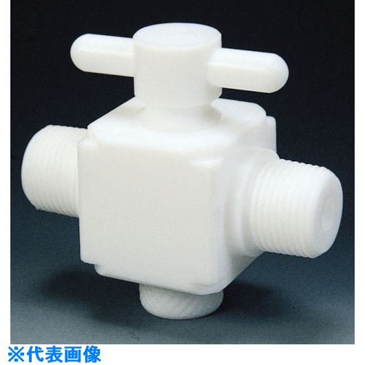 ■フロンケミカル フッ素樹脂(PTFE)二方バルブ両オスタイプ R3/8 NR1303002(7352964)[送料別途見積り][法人・事業所限定][掲外取寄]
