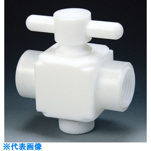 ■フロンケミカル フッ素樹脂(PTFE)二方バルブ両メスタイプ RC3/8 NR1304002(7352999)[送料別途見積り][法人・事業所限定][掲外取寄]｜ファーストFACTORY