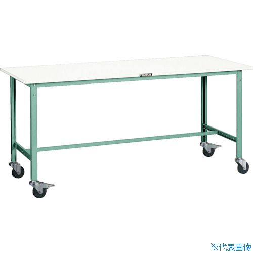 ■TRUSCO 軽荷重作業台(150kg)AE型 900X600XH846 φ100キャスター付 グリーン色 AE0960C100(7701306)[法人限定][直送元]