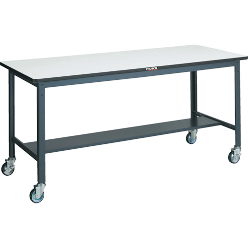 ■TRUSCO 中荷重作業台(250kg)AEW型 900X600XH846 φ100ウレタンキャスター付 ダークグレー色 AEWS0960CU100(7701870)[法人限定][直送元]｜ファーストFACTORY
