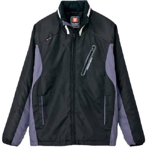 ■アイトス フードイン中綿ジャケット 10304ブラックXチャコール SS AZ10304010SS(7762470)[送料別途お見積り][法人限定][掲外取寄]
