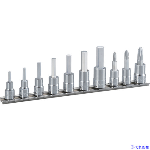 ■TONE ヘキサゴンソケットセット(ホルダー付)インチサイズ 10pcs HHB210(7811292)