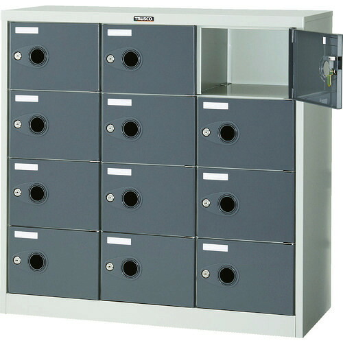 ■TRUSCO シューズケース 12人用 900X380XH880 鍵付 SC12PL(7992301)[法人限定][直送元]｜ファーストFACTORY