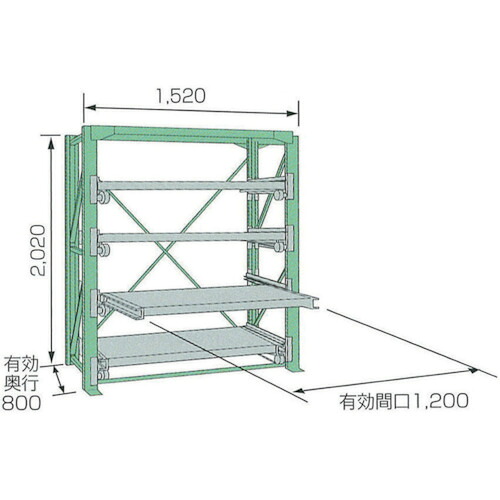 ■KDS スライドラックSSR10－2012－4HT SSR1020124HT(8050908)[送料別途お見積り][法人限定][直送]