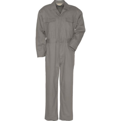 ■アイトス つなぎ作業服ボタン仕様グレーLL 500004LL(8067031)[送料別途お見積り][法人限定][掲外取寄]