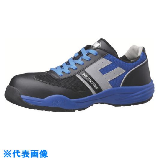 ■ミドリ安全 小指保護先芯入りスニーカー(ひもタイプ) PF－110 26.5cm PF110BL26.5(8112272)[送料別途お見積り][法人限定][掲外取寄]