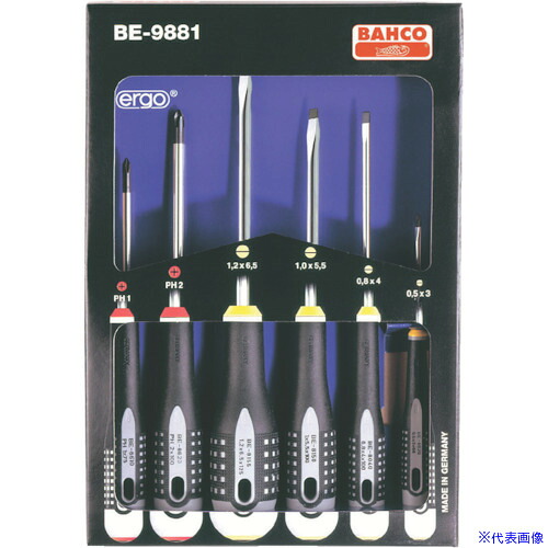 ■BAHCO 絶縁ドライバー エルゴドライバーセット BE－8020(0.5×3×60mm)他 6本セット BE9882(8131524)[送料別途お見積り][法人限定][掲外取寄]
