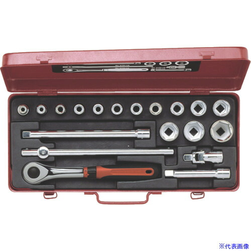 ■BAHCO 1/2ソケットレンチセット 6ポイントソケット 19点セット 7819HNRE(8131657)[送料別途お見積り][法人限定][掲外取寄]｜ファーストFACTORY