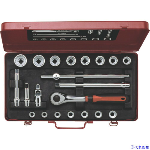 ■BAHCO 1/2ソケットレンチセット 12ポイントソケット 21点セット 7886DZE(8131659)[送料別途お見積り][法人限定][掲外取寄]