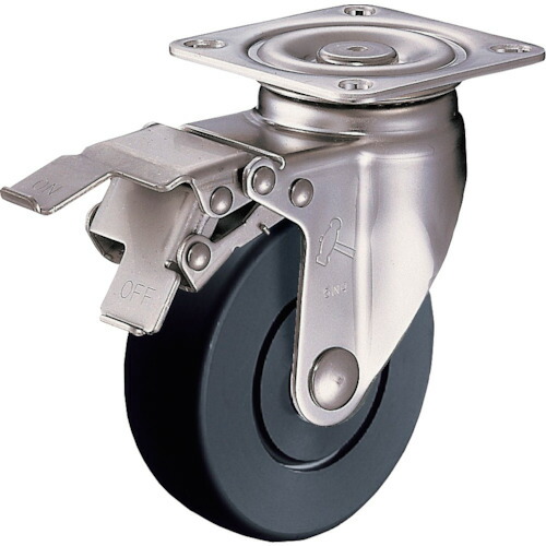 ■ハンマー Sシリーズオールステンレス 旋回式MCナイロン車輪 125mm ストッパー付 315SMCB125(8141847)[送料別途お見積り][法人限定][掲外取寄]