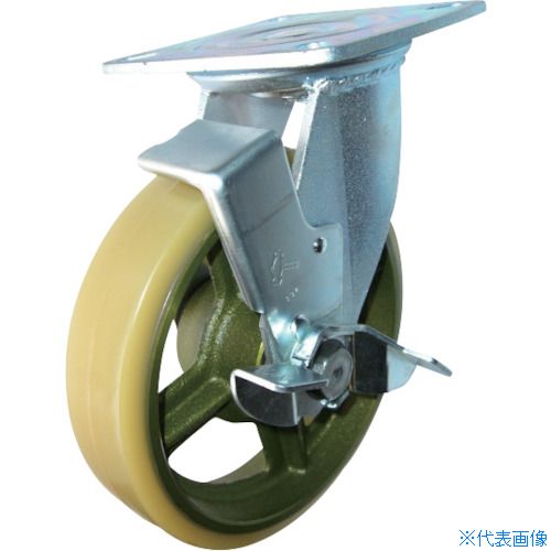 ■ハンマー 重荷重用旋回式ウレタン車輪(イモノホイール・ラジアルボールベアリング)200mm SP付 519BPSCU200(8143295)