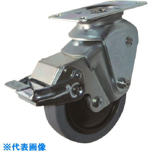 ■ハンマー オールステンレスクッションキャスター旋回式ゴム車輪125mm 線径2.3 SP付 935S0EFR125S23(8144497)[送料別途お見積り][法人限定][掲外取寄]