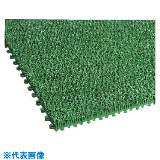 ■テラモト ユニットターフα 緑 600x600mm MR0013881(8172902)[送料別途お見積り][法人限定][掲外取寄]