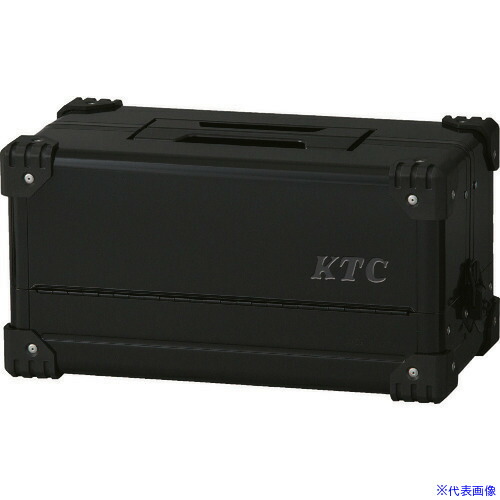 ■KTC スチール製工具箱 両開きメタルケース(ブラック) 間口440×奥行233×高さ230mm EK10AGBK(8289645)