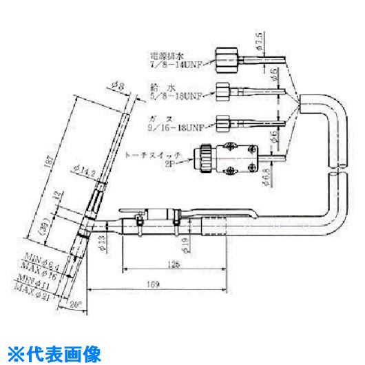 ■DAIHEN TIG溶接トーチ 水冷200アンペア 4m AW204(8512813)[法人限定][外直送元]｜ファーストFACTORY